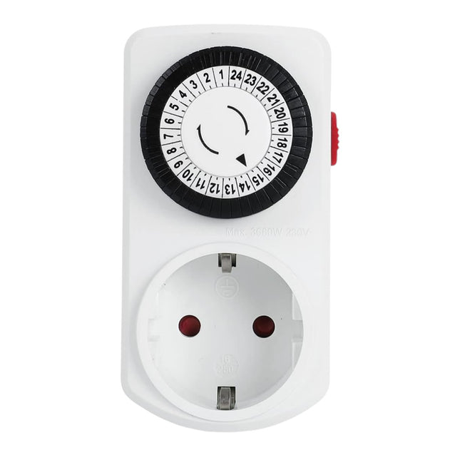 Analog Timer 24 Hour Program Timer Plug in Indoor Use Cycle On/Off 