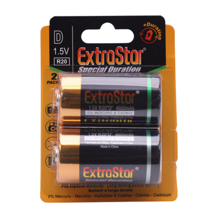 Pilas R20 D 1.5V (EXTRASTAR) - Blister de 2 Unidades