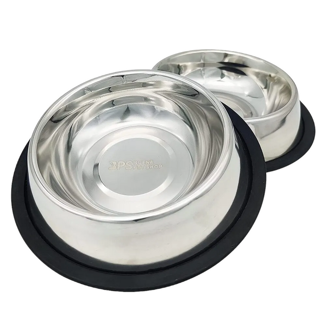 2Pcs Non-Slip Pet Feeding Bowl Stainless Steel Pet Water Dish and Food Products Ideal for Home Dogs and Cats Use 