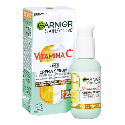 GARNIER 2 in 1 Illuminating and Anti-Spot Facial Serum With 20% Vitamin C and SPF2, Non-greasy Clinically tested 50 ml 