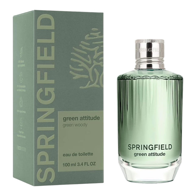 Springfield Green Attitude Eau de Toilette para Hombre Fragancia Jóven y Casual Notas Aromáticas y Amaderadas Optimo para Uso Diario 100 ml