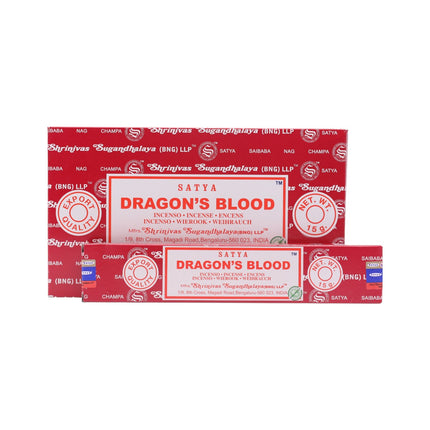 Satya Pack of 12 boxes 15g of Dragon's Blood Incense