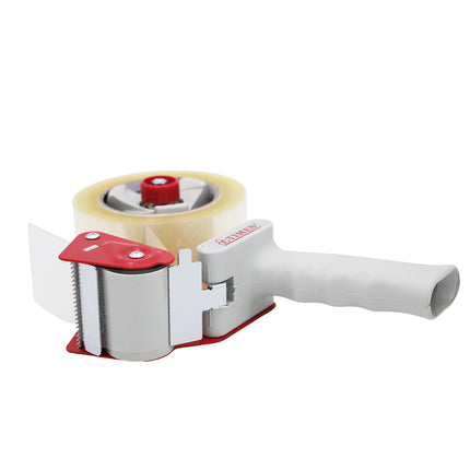 Tape dispenser, packing tape sealer, ergonomic handle, tape holder, high resistance tape holder 