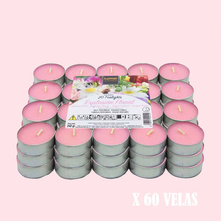 Pack 60 Velas Perfumadas TeaLights Duración Aproximadamente ±4,5 Horas Velas de Té Aromáticas