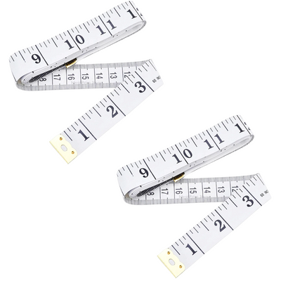 White Double Sided Tape Measure for Body and Waist Circumference Measurement, 150cm, 2 pcs 