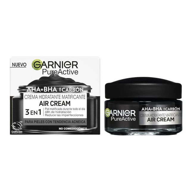 GARNIER PureActive AHA+BHA Mattifying Moisturizing Cream with Charcoal 50ml 