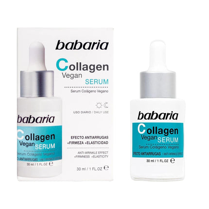 Babaria Sérum Facial Colágeno Efecto Antiarrugas Firmeza Elasticidad con Vitamina C Uso Diario de Día y de Noche Planet Reduce Recycle 93% Ingredientes Origen Natural 100% Vegan 30 ml