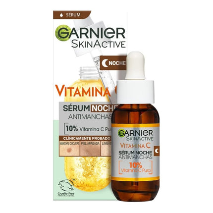 GARNIER Skin Active Vitamina C Sérum Noche Antimanchas Sérum de noche antimanchas aumenta la luminosidad y reduce líneas finas 30 ml