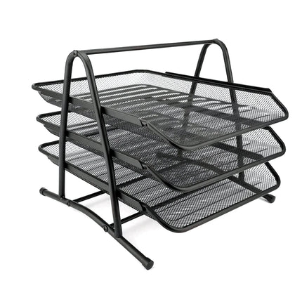 2, 3 or 4 Tier Metal Desk Organizer Tray for Papers, Sheets and Documents for Office or Personal Use 