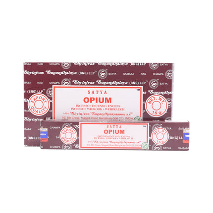 Satya Pack de 12 cajitas 15g de Incienso Opium