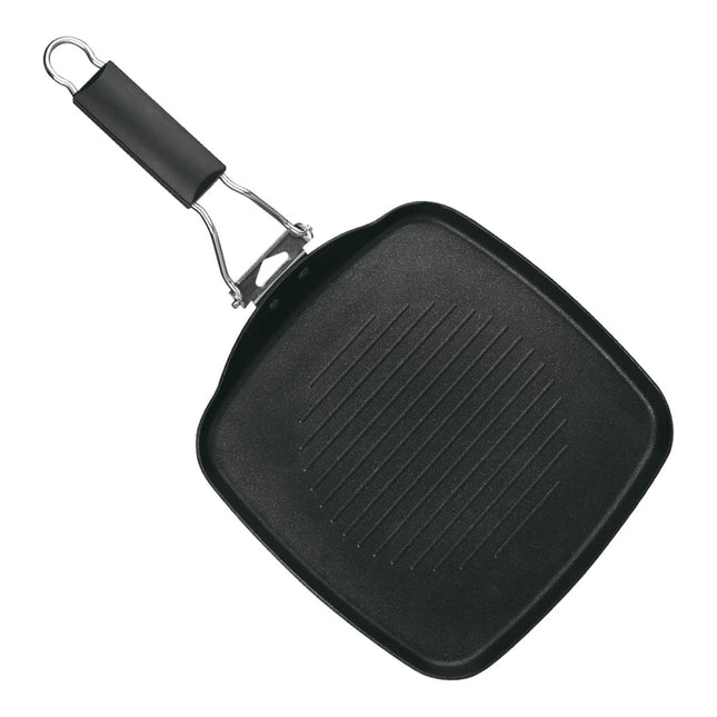 Grill Pan Folding Handle Grill Pan Grill Griller With Stripes Square Grill Pan 27x27 cm 