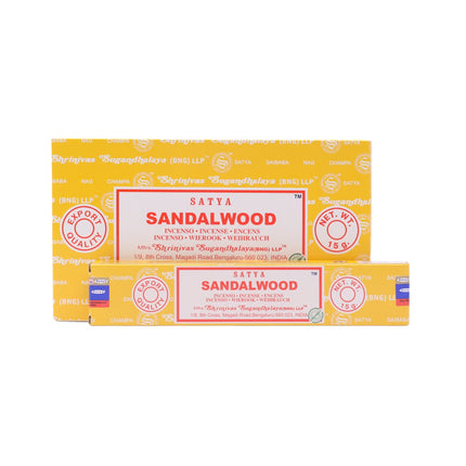 Satya Pack of 12 boxes 15g of Sandalwood Incense 