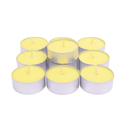 Velas de Té Citronela Tealight Citronela Perfumada Antimosquitos Velas Citronela - Pack 10/20 Velas Aprox. 4,5 Horas de Combustión