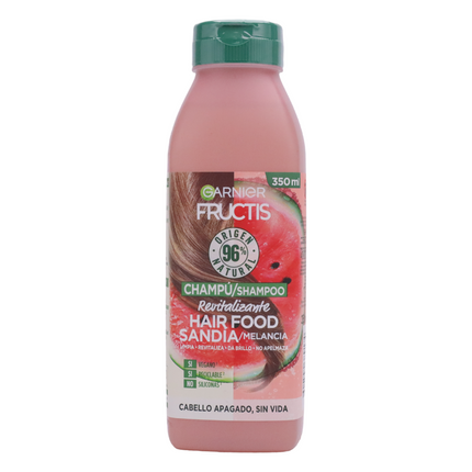 GARNIER Fructis Revitalizing Watermelon Shampoo, indicated for dull or lifeless hair, 96% natural origin 350 ml 