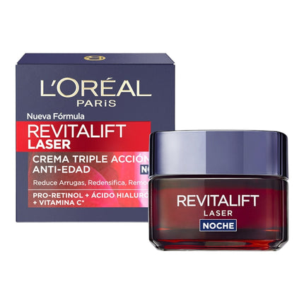 L'ORÈAL PARIS Crema de noche antiedad con Proxylane Revitalift Laser L´Oréal Paris Antiarrugas y Multicorrección 50 ml