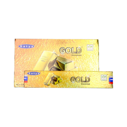 Satya Pack of 12 boxes 15g of Gold Incense 