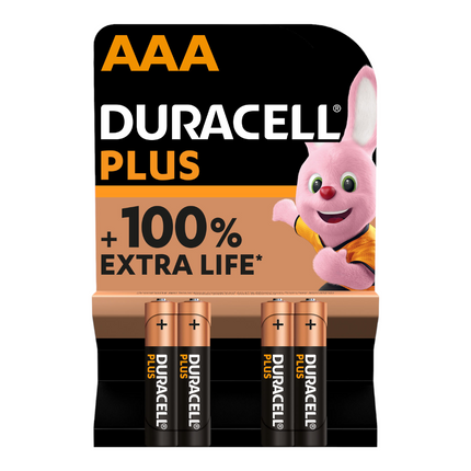 Duracell Batería Plus Power Pack 4 Pilas AAA 1,5V Alkaline MN2400