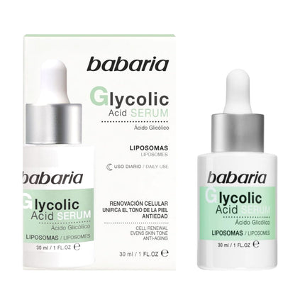 Babaria Ácido Glicólico Sérum Sérum con Ácido Glicólico que ayuda a Renovar y Regenerar la piel del rostro 30 ml