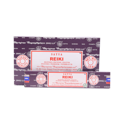 Satya Pack de 12 cajitas 15g de Incienso Reiki