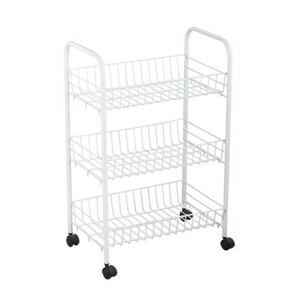 3 Tier Rolling Utility Cart Multipurpose Storage Cart for Home Including Kitchen Bathroom Office and Garage 3 Baskets 