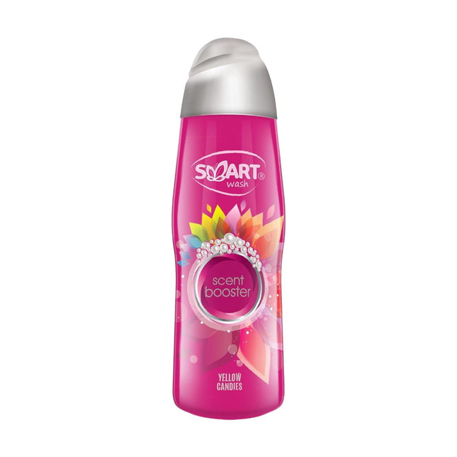 SMART Wash Bote de Perlas aromáticas para ropa sucia, potenciador de fragancia larga duración paquete grande fácil de usar aroma a caramelos amarillos 500 g