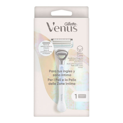 Gillette Venus Women's Hair Removal Razor for Bikini Line and Intimate Area, 1 Handle + 1 Refill, Helps Protect Skin from Irritation After Hair Removal 