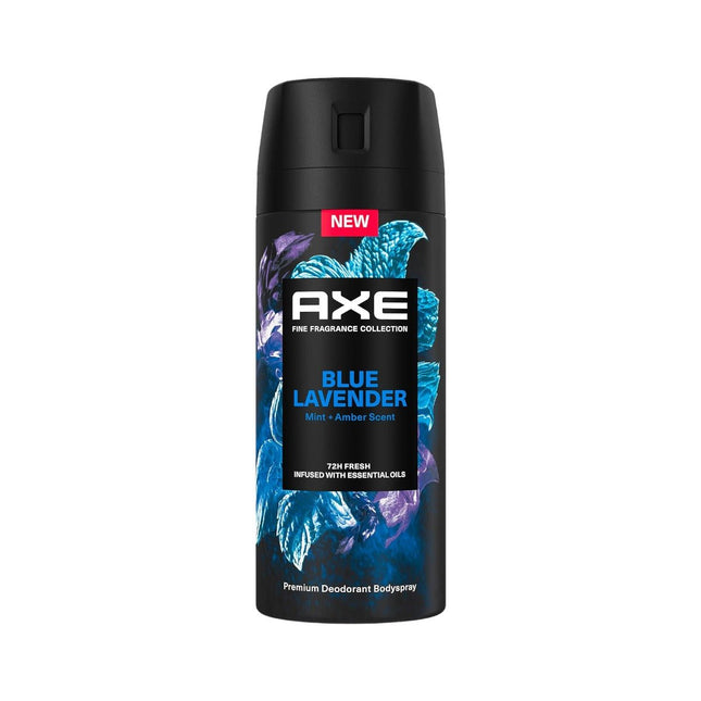 Axe Deodorant Spray 72h Blue Lavender for Men Mint and Amber Fragrance 150ml 