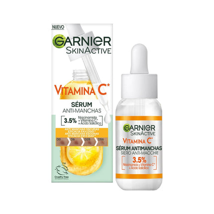 GARNIER SkinActive Serum Antimanchas de Vitamina C con Niacinamida y ácido salicílico 30 ml