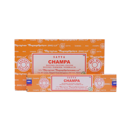 Satya Pack of 12 boxes 15g of Champa Incense 