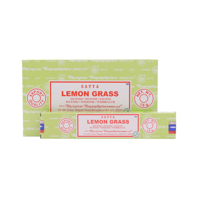 Satya Pack of 12 boxes 15g of Lemon Grass Incense 