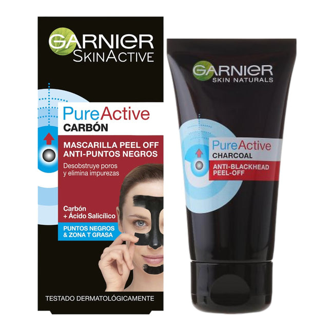 GARNIER Skin Active Pure Active Carbon Mascarilla Peel Off antipuntos negros