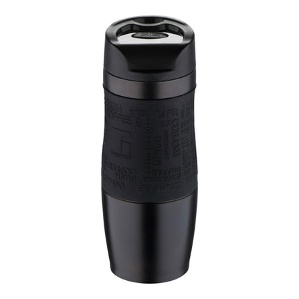 BERGNER Termo mug 400ml Acero Inoxidable, colección Walking Anywhere Negro, taza de viaje doble pared