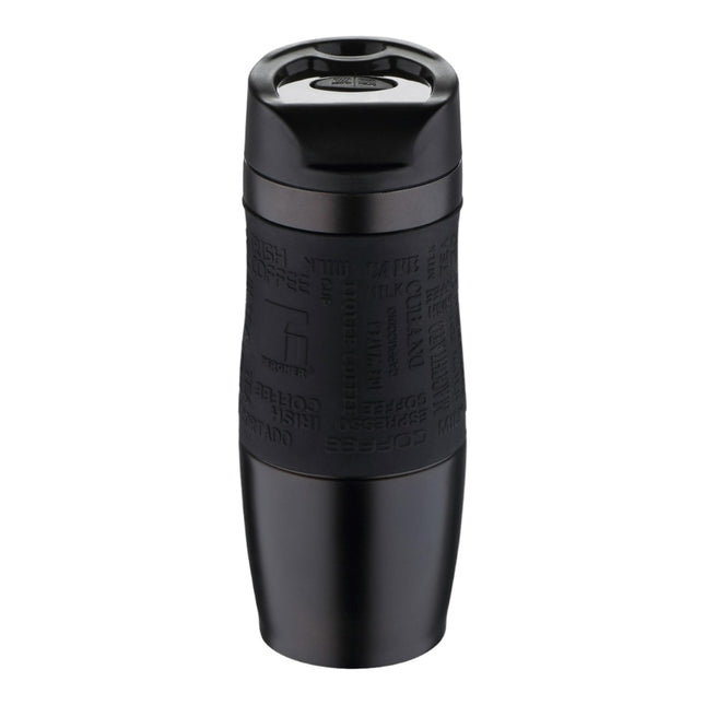 BERGNER Thermo mug 400ml Stainless Steel, Walking Anywhere collection Black, double walled travel mug 