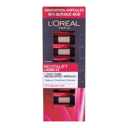 L'ORÉAL PARIS Revitalift Láser Ampollas Efecto Peeling, Para 7 Días, Con Ácido Glicólico 7 Monodosis