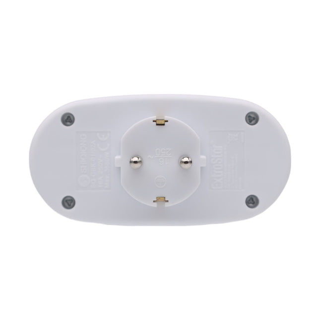 Enchufe doble schuko de color blanco con interruptor MAX.3680W 16A/250V