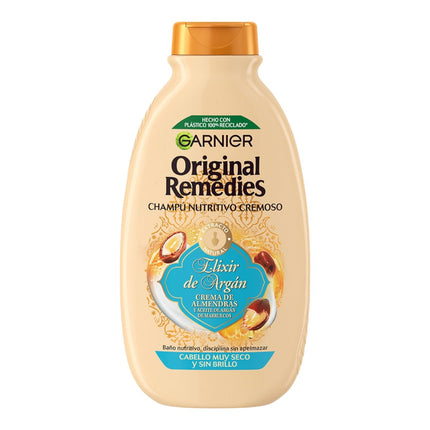 Garnier Original Remedies Nourishing Shampoo with Argan Elixir, Almond Cream and Argan Oil from Morocco, for Very Dry and Dull Hair, 300 ml 