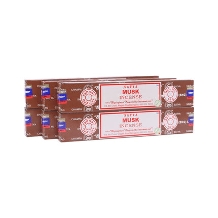 Satya Pack of 12 boxes 15g of Musk Incense 