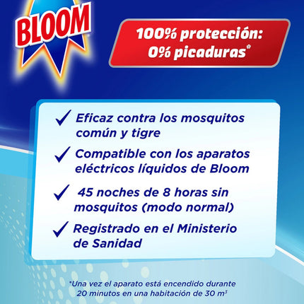 BLOOM continuous electric flying insecticide anti-mosquitoes 2 refills 18 ml 