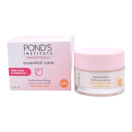 Pond's Institute Crema de cuidado esencial fórmula mejorada hidronutritiva Crema con aceite de onagra y ceramidas para piel normal a seca para día y noche 50 ml