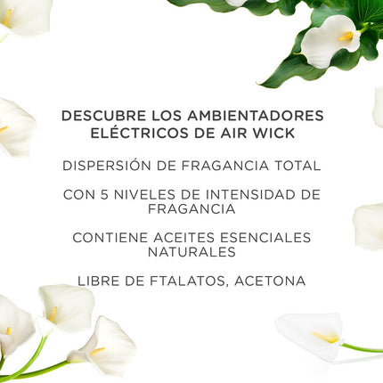 AIR WICK Essentials Oils ambientador eléctrico White Bouquet recambio 2 unidades de 19 ml