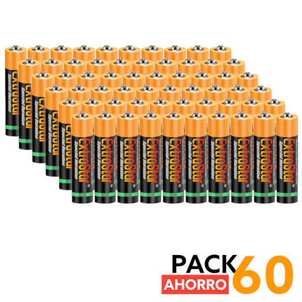 EXTRASTAR - 1.5 Volt AA Batteries Pack of 60 Special Battery Duration / 0% Mercury for Toys Controllers Video Games Flashlights Clocks etc. R6 AA Battery 860 mAh 