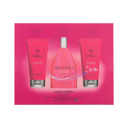 AIRE DE SEVILLA STAR Women's cosmetic case with Perfume Gentle shower gel and scented body moisturizing cream Scented ritual gift box (150 ml each) 