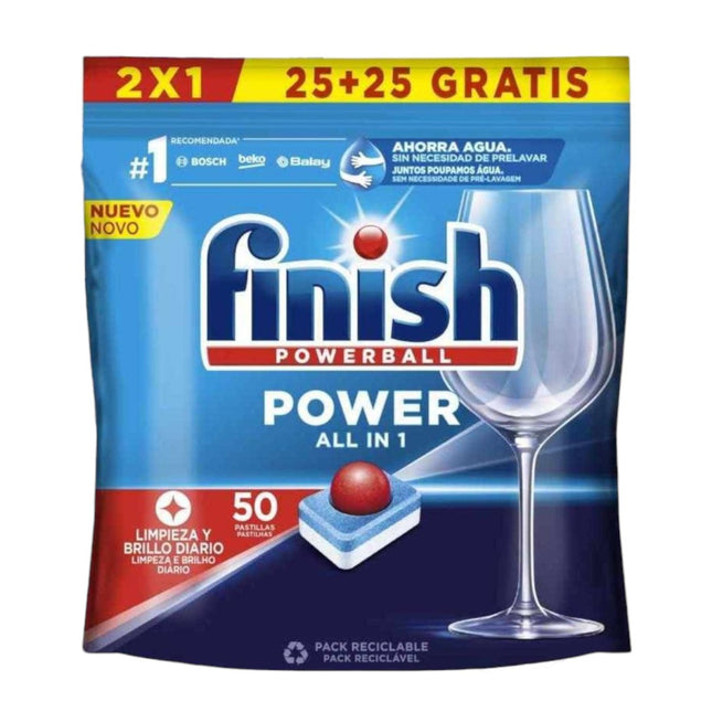 Finish Pastillas para el Lavavajillas 50 lavados Power All in 1