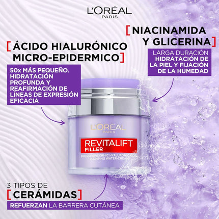 L'ORÉAL PARIS Filler Gel en crema rellenadora de ácido hialurónico Revitalift Filler 50 ml