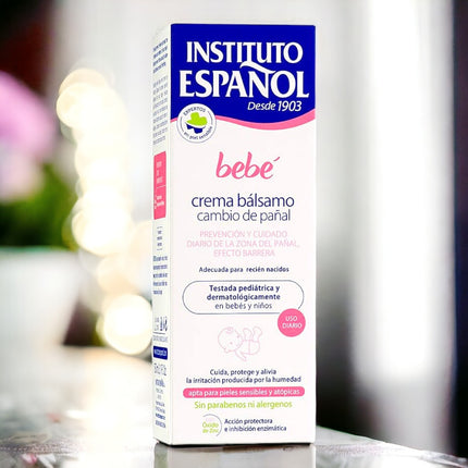 INSTITUTO ESPAÑOL Crema Bálsamo bebé cambio de pañal Prevenvión y cuidado diario de la zona del pañal Efecto barrera 150 ml