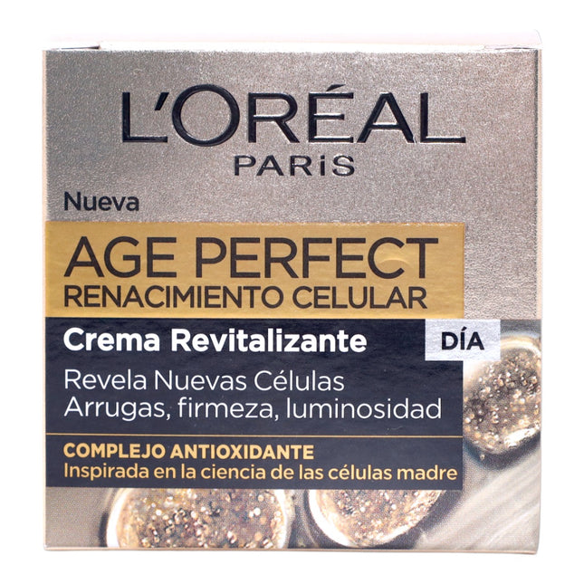 L'ORÉAL PARIS Age Perfect renacimiento celular crema revitalizante ilumina alisa y retonifica Día para pieles maduras y desvitalizadas 50 ml