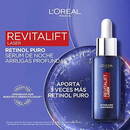 L'ORÉAL PARIS Revitalift Laser sérum de noche retinol puro arrugas profundas dosificador 30 ml