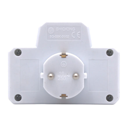 EXTRASTAR Double schuko socket in white with switch MAX.3680W 16A/250V 