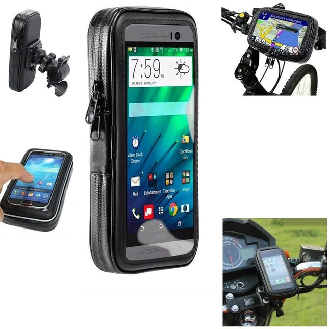 Black Waterproof Bike Mount Case for 3.5-6.3 inch Mobile Phones 