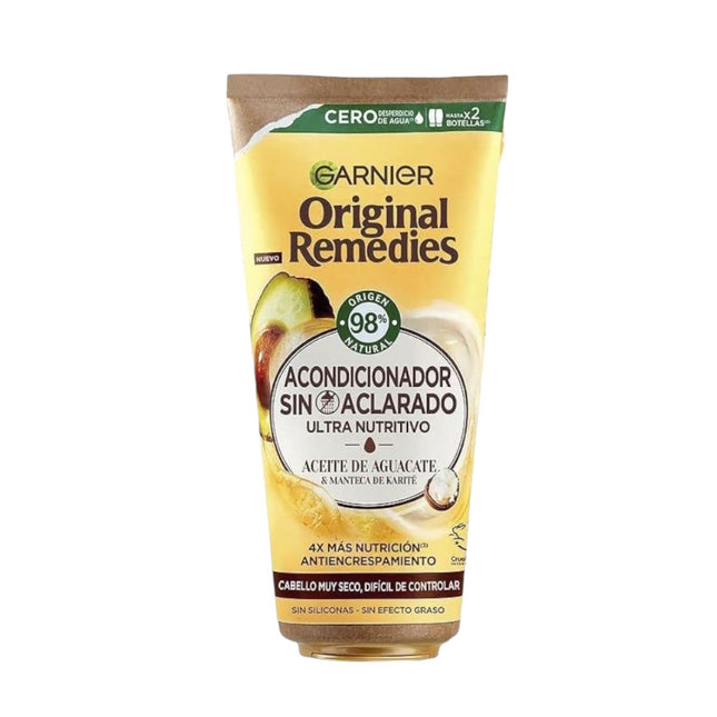 GARNIER ORIGINAL REMEDIES Acondicionador sin aclarado Aguacate y Manteca de Karité Acondicionador Sin Aclarado 200 ml